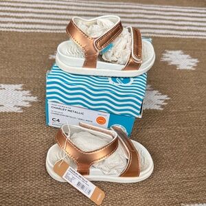 Native Charley Metallic Kids' Sandals - Rose Gold